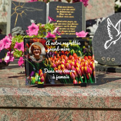 Plaque funéraire fleuriste 25 Plaquedeces.fr
