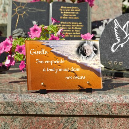 Plaque funéraire empreinte-sable 3 Plaquedeces.fr
