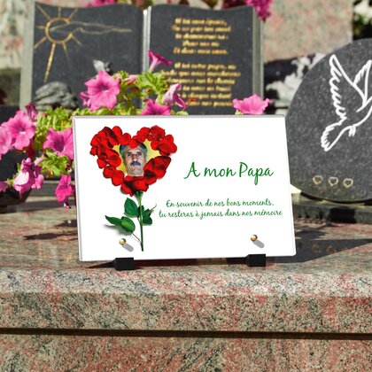 Plaque funéraire roses-en-coeur 26 Plaquedeces.fr
