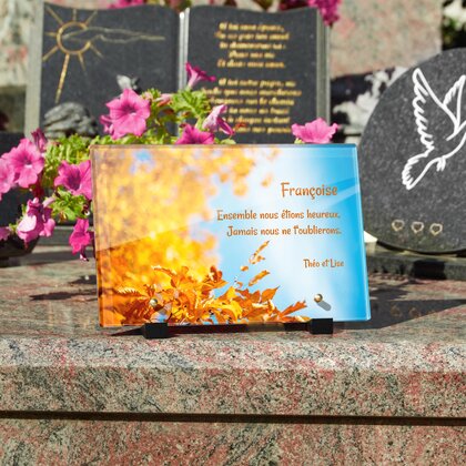 Plaque funéraire automne 13 Plaquedeces.fr
