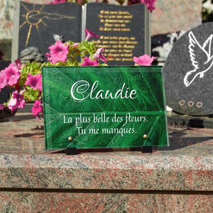 Plaque funéraire feuille-humide 11 Plaquedeces.fr
