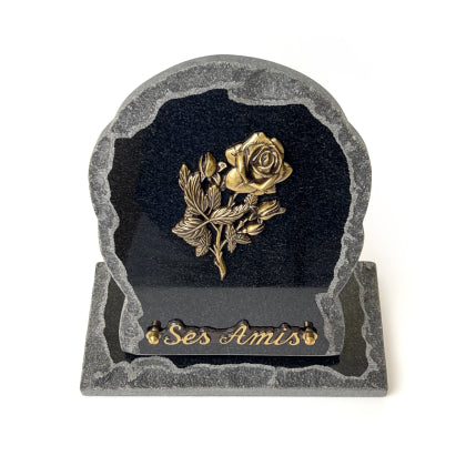 Plaque funéraire classique-pieds 28 Plaquedeces.fr
