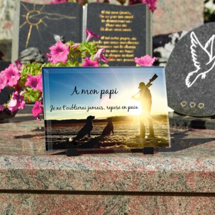 Plaque funéraire chiens-et-chasseur 17 Plaquedeces.fr
