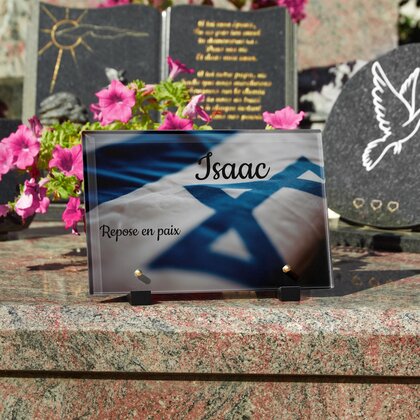 Plaque funéraire drapeau-israel 28 Plaquedeces.fr
