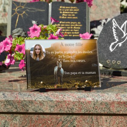 Plaque funéraire cheval-dans-nature 13 Plaquedeces.fr
