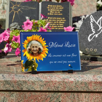 Plaque funéraire tournesol-au-soleil 13 Plaquedeces.fr
