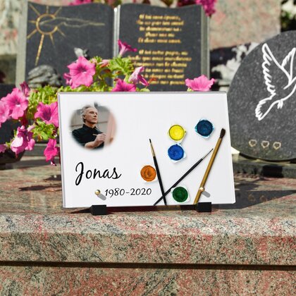 Plaque funéraire peintre 19 Plaquedeces.fr
