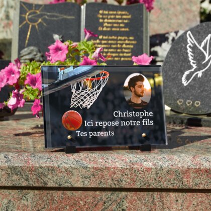 Plaque funéraire basketball 3 Plaquedeces.fr
