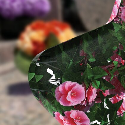 Plaque funéraire mur-de-roses-forme-etoile 28 Plaquedeces.fr
