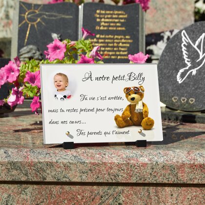 Plaque funéraire enfant-peluche 10 Plaquedeces.fr
