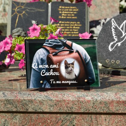 Plaque funéraire sac-a-dos-pour-chat 26 Plaquedeces.fr

