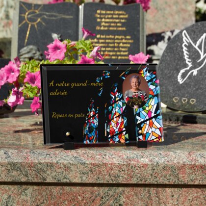 Plaque funéraire vitrail 22 Plaquedeces.fr
