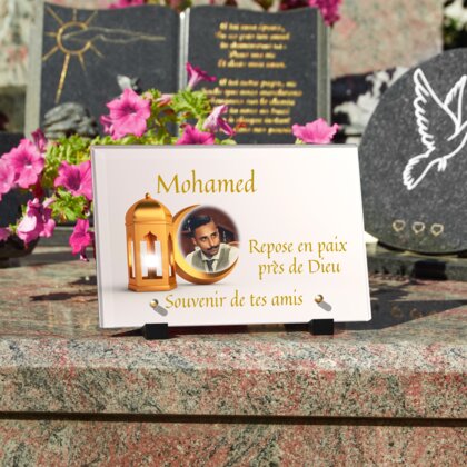 Plaque funéraire lanterne-musulman 1 Plaquedeces.fr
