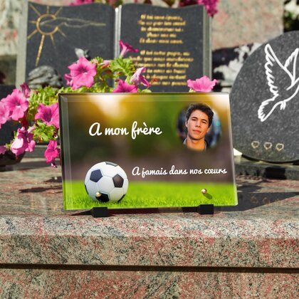 Plaque funéraire ballon-de-football 5 Plaquedeces.fr
