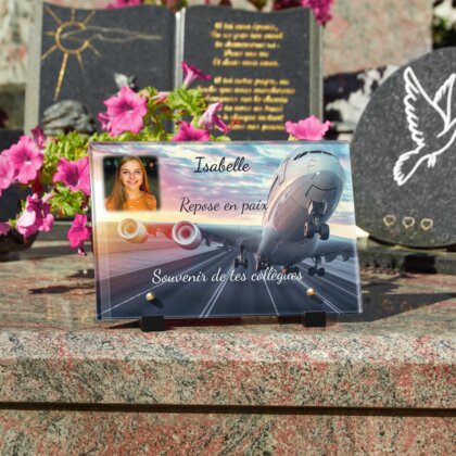 Plaque funéraire avion-qui-decolle 21 Plaquedeces.fr
