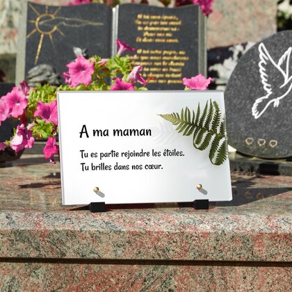 Plaque funéraire feuille-de-fougere 4 Plaquedeces.fr
