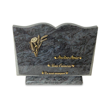 Plaque funéraire livre-sur-socle 16 Plaquedeces.fr
