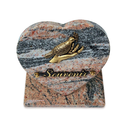 Plaque funéraire coeur-socle 30 Plaquedeces.fr
