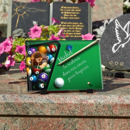 Plaque funéraire passion-billard 19 Plaquedeces.fr
