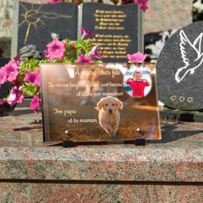 Plaque funéraire golden-retriever-chiot 15 Plaquedeces.fr
