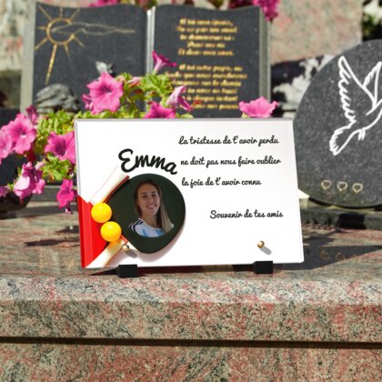 Plaque funéraire raquettes-de-ping-pong 22 Plaquedeces.fr
