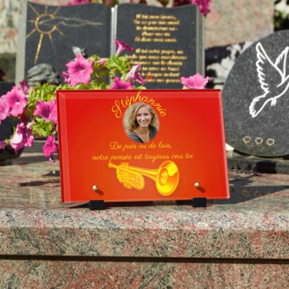 Plaque funéraire trompette-illustration 13 Plaquedeces.fr
