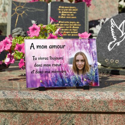 Plaque funéraire lavande-au-soleil 20 Plaquedeces.fr
