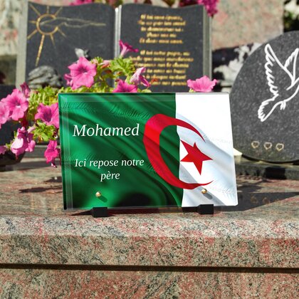 Plaque funéraire drapeau-algerien 18 Plaquedeces.fr
