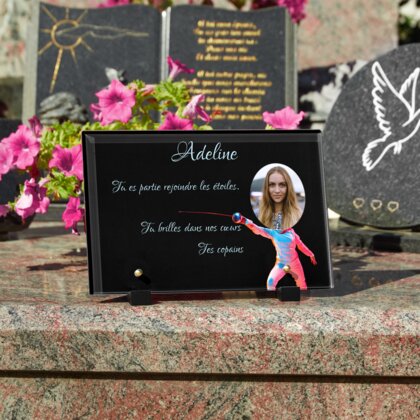 Plaque funéraire fan-descrime 27 Plaquedeces.fr
