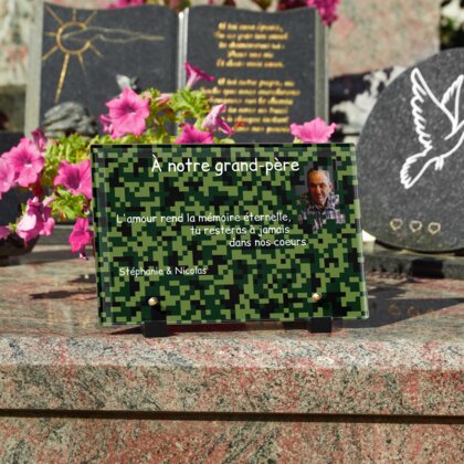 Plaque funéraire nano-camouflage 11 Plaquedeces.fr
