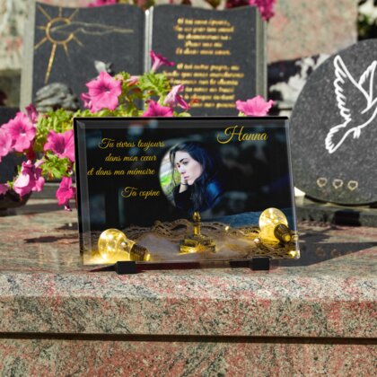 Plaque funéraire menora 13 Plaquedeces.fr
