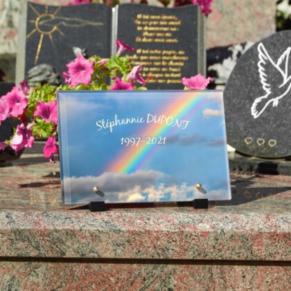 Plaque funéraire couleurs-de-larc-en-ciel 14 Plaquedeces.fr
