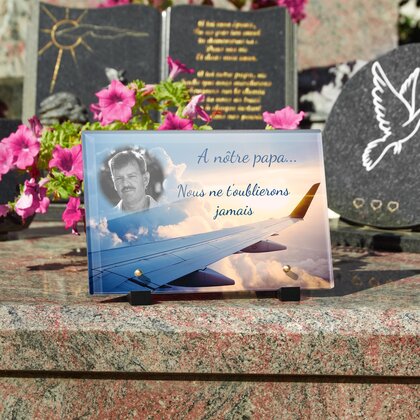 Plaque funéraire aile-avion 29 Plaquedeces.fr
