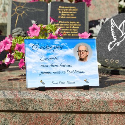 Plaque funéraire nuages 11 Plaquedeces.fr
