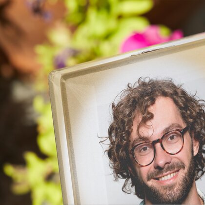 Plaque funéraire trompette 21 Plaquedeces.fr
