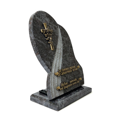 Plaque funéraire vague-eleguante-sur-socle 13 Plaquedeces.fr
