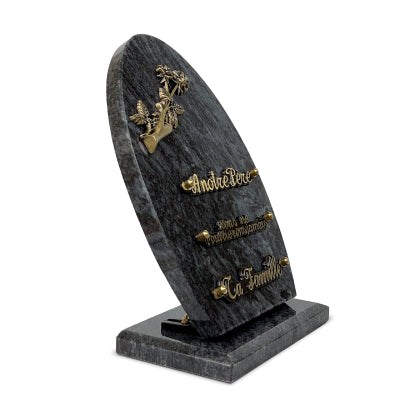 Plaque funéraire ellipse-sur-socle 23 Plaquedeces.fr
