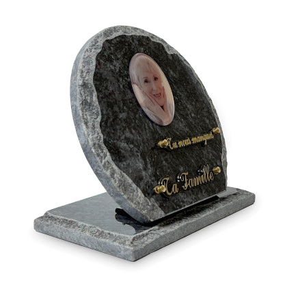 Plaque funéraire cercle-sur-socle 24 Plaquedeces.fr
