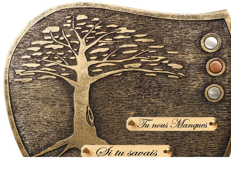 Plaque contemporaine arbre bronze