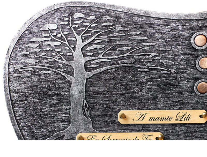 Plaque funéraire plaque-contemporaine-arbre-argent 22 Plaquedeces.fr
